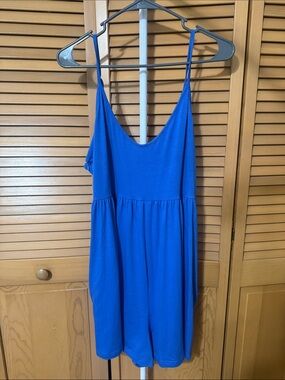 Blue Women's Sleeveless Romper